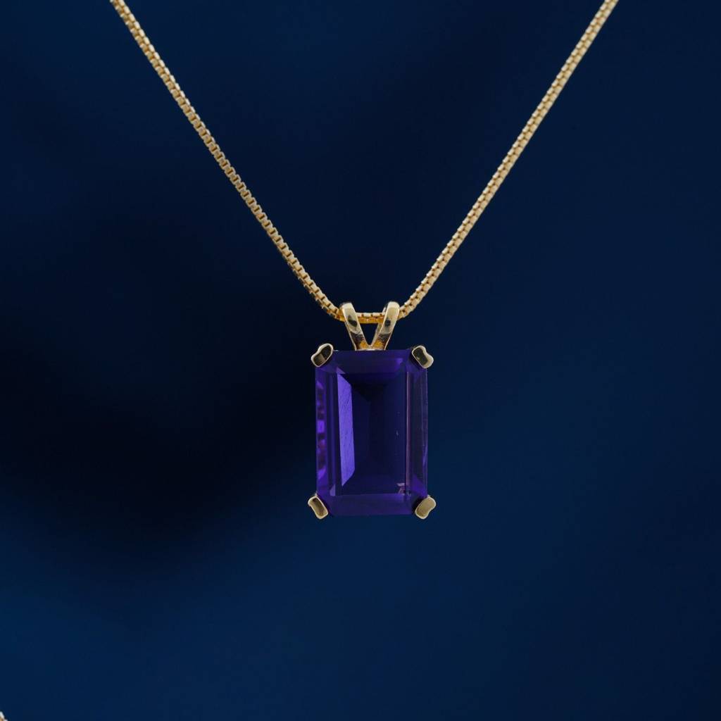 Golden Amethyst Minimalist Pendant : ZLP-1130Y