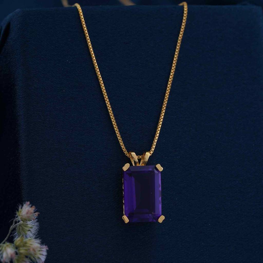 Golden Amethyst Minimalist Pendant : ZLP-1130Y