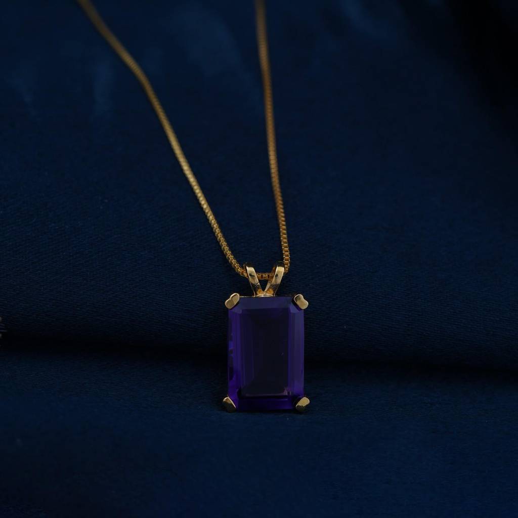 Golden Amethyst Minimalist Pendant : ZLP-1130Y