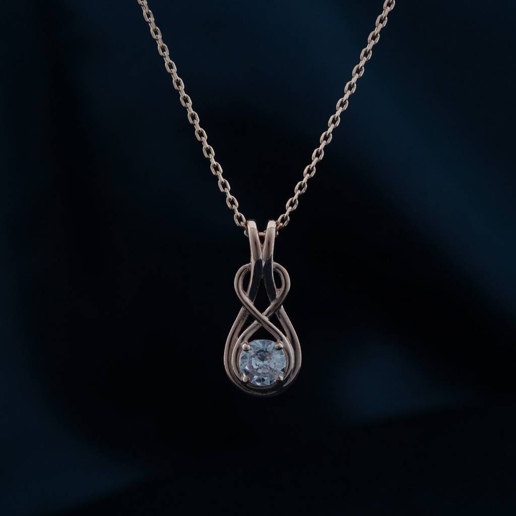 Rose Gold Infinity Knot Pendant : ZLP-1133R