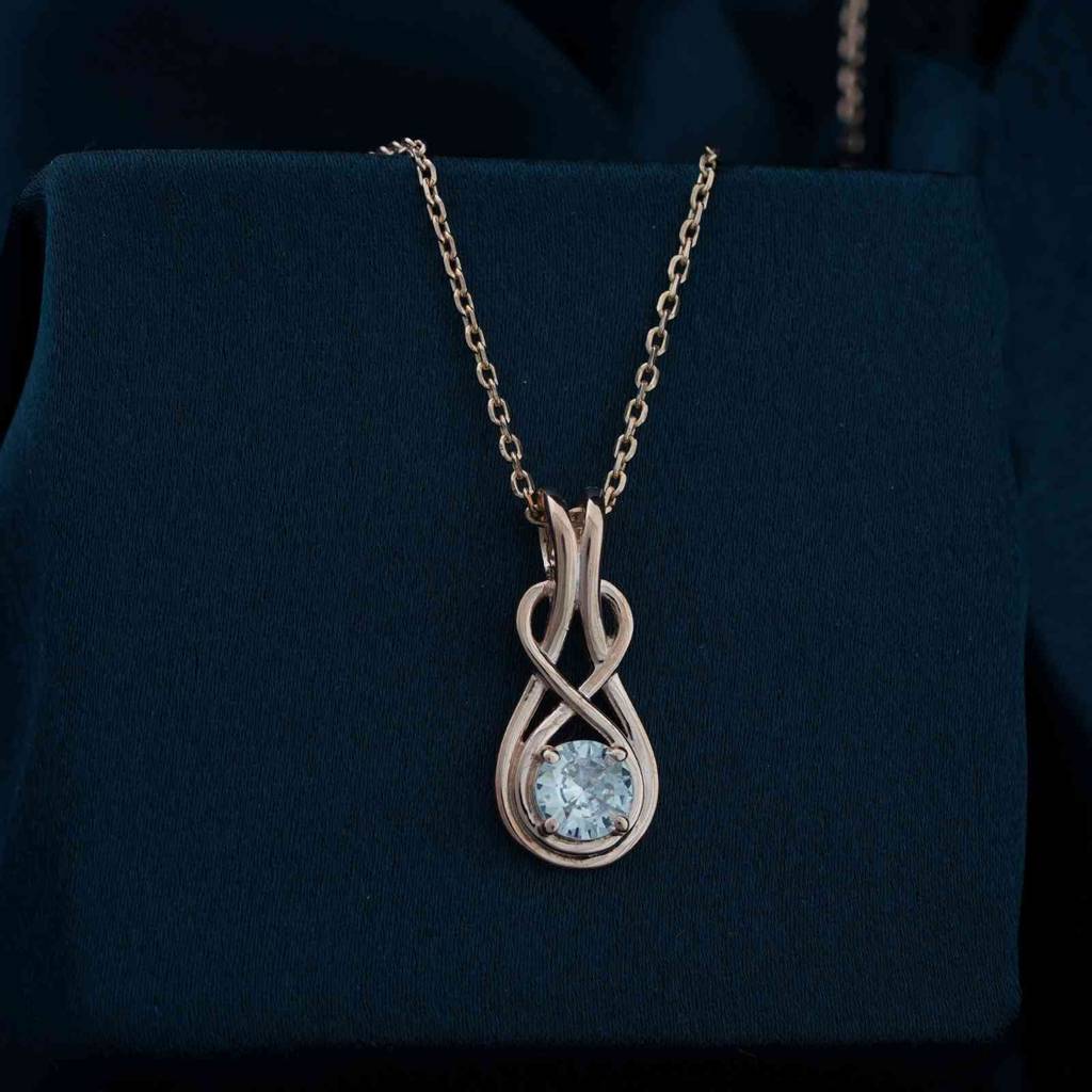 Rose Gold Infinity Knot Pendant : ZLP-1133R