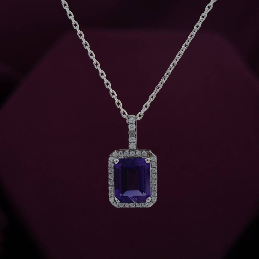 Silver Midnight Blue Sapphire Pendant : ZLP-1134