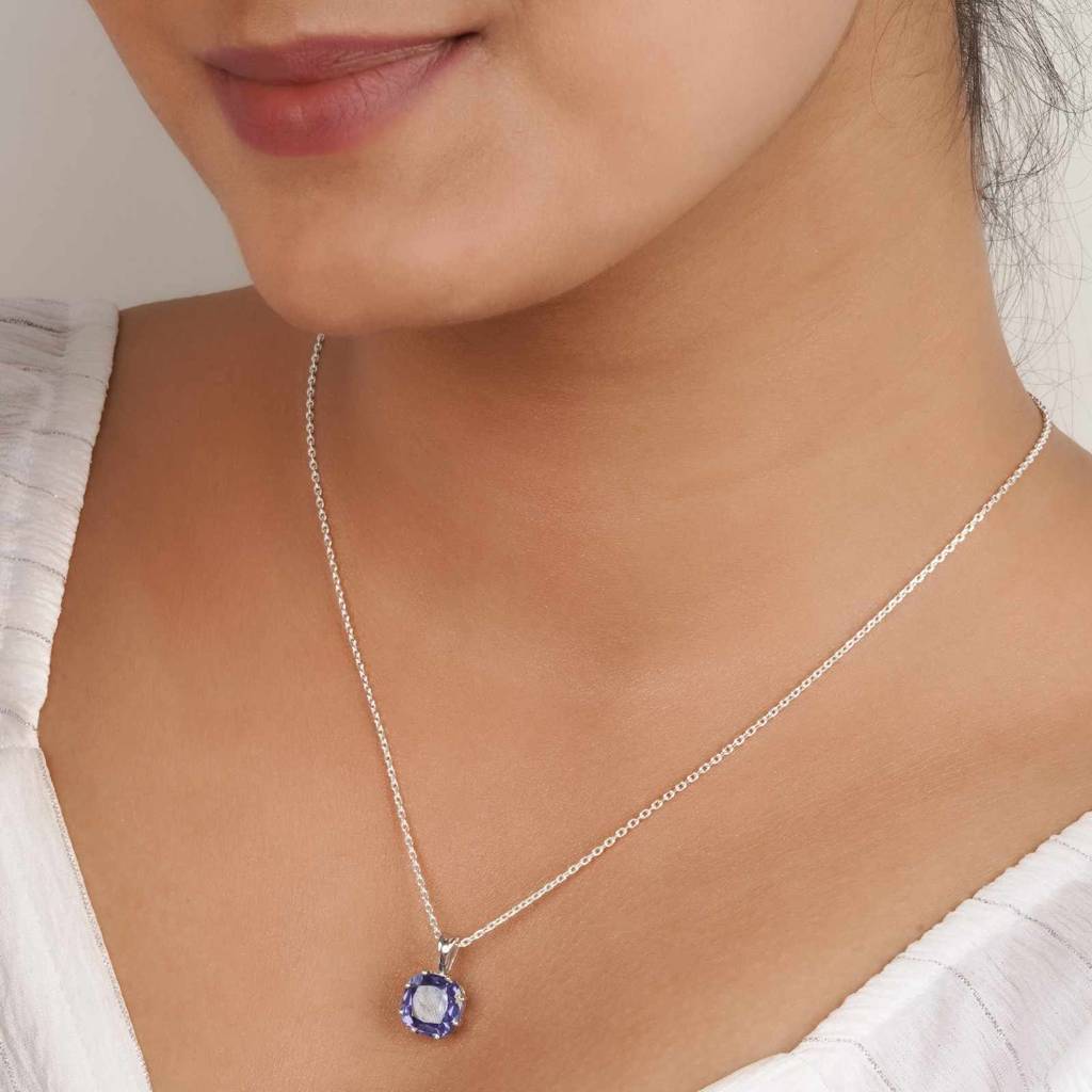 Silver Royal Blue Pendant : ZLP-1135