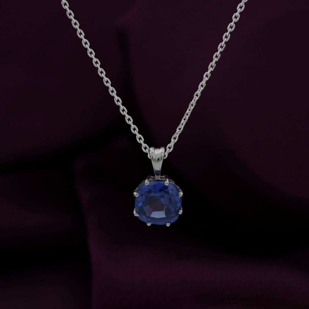 Silver Royal Blue Pendant : ZLP-1135
