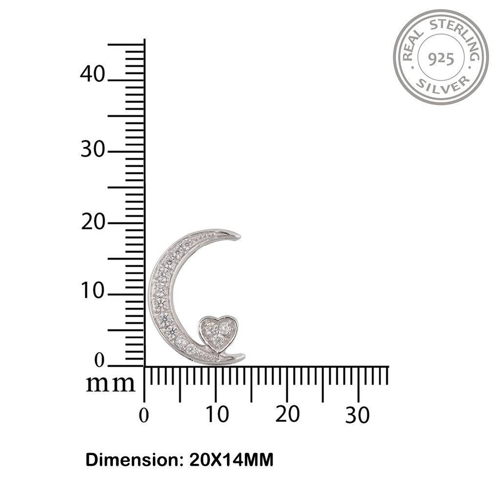 Silver Moon To Heart Necklace : ZLP-1138