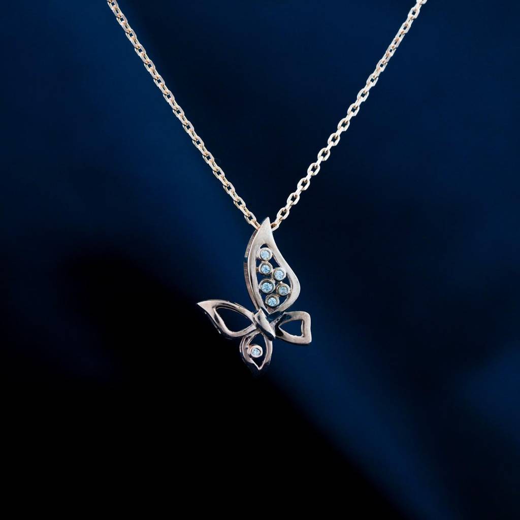Rose Gold Grace Butterfly Pendant : ZLP-1139R