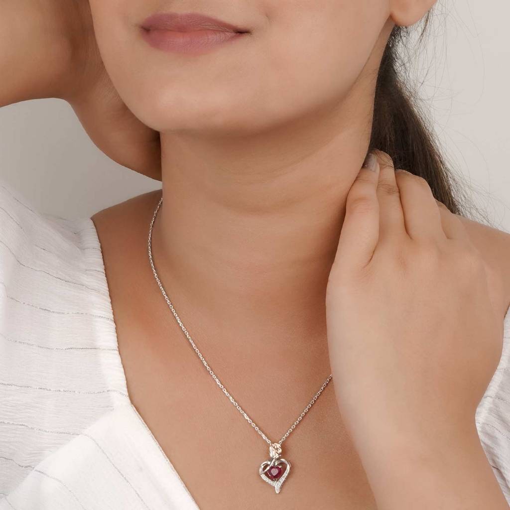 Silver Loving In Pink Pendant : ZLP-1141
