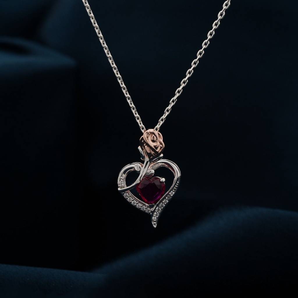 Silver Loving In Pink Pendant : ZLP-1141