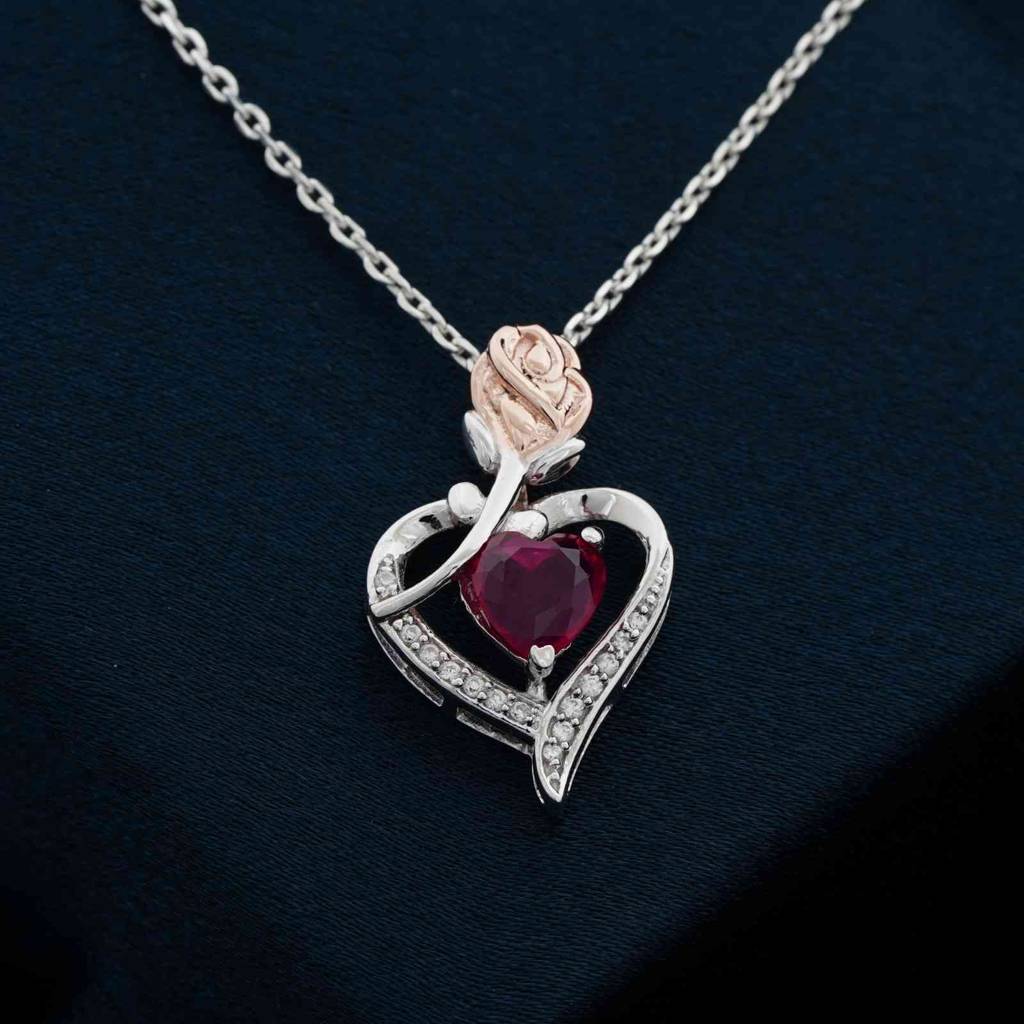 Silver Loving In Pink Pendant : ZLP-1141