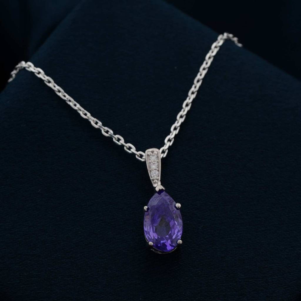 Silver Tanzanite Solitary Pendant : ZLP-1143