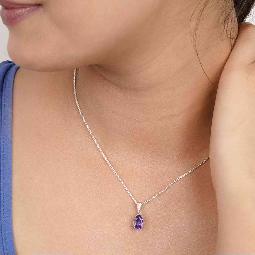 Silver Tanzanite Solitary Pendant : ZLP-1143