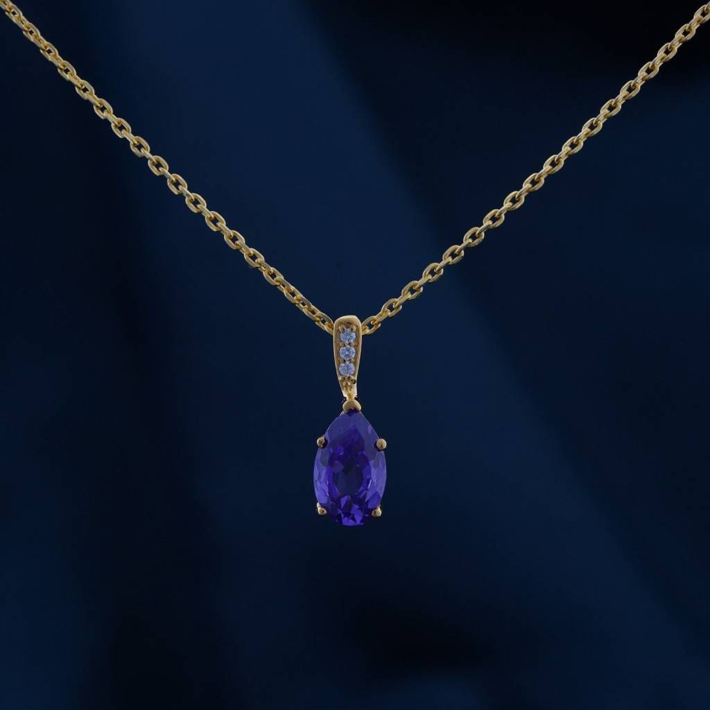 Golden Tanzanite Solitary Pendant : ZLP-1143Y