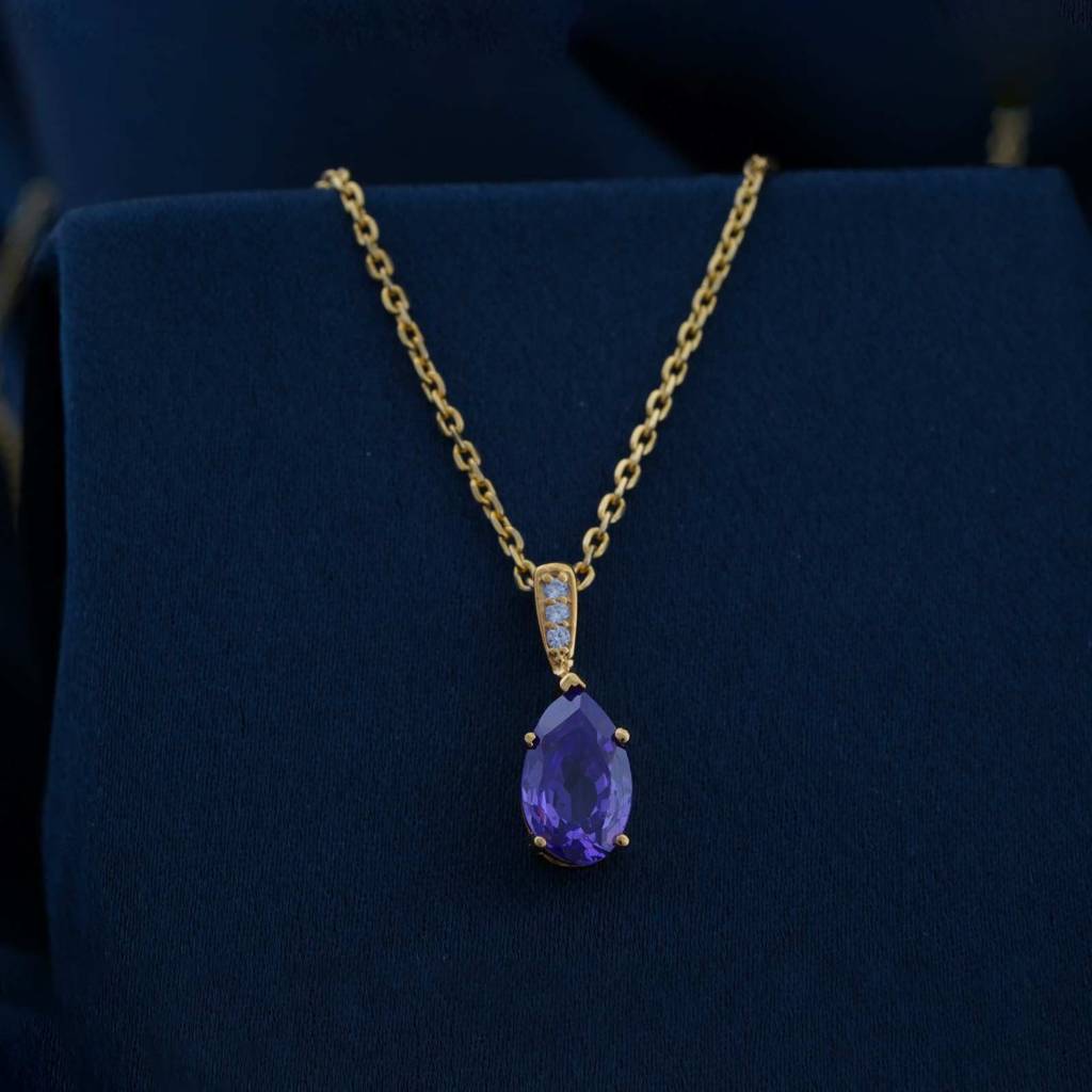 Golden Tanzanite Solitary Pendant : ZLP-1143Y