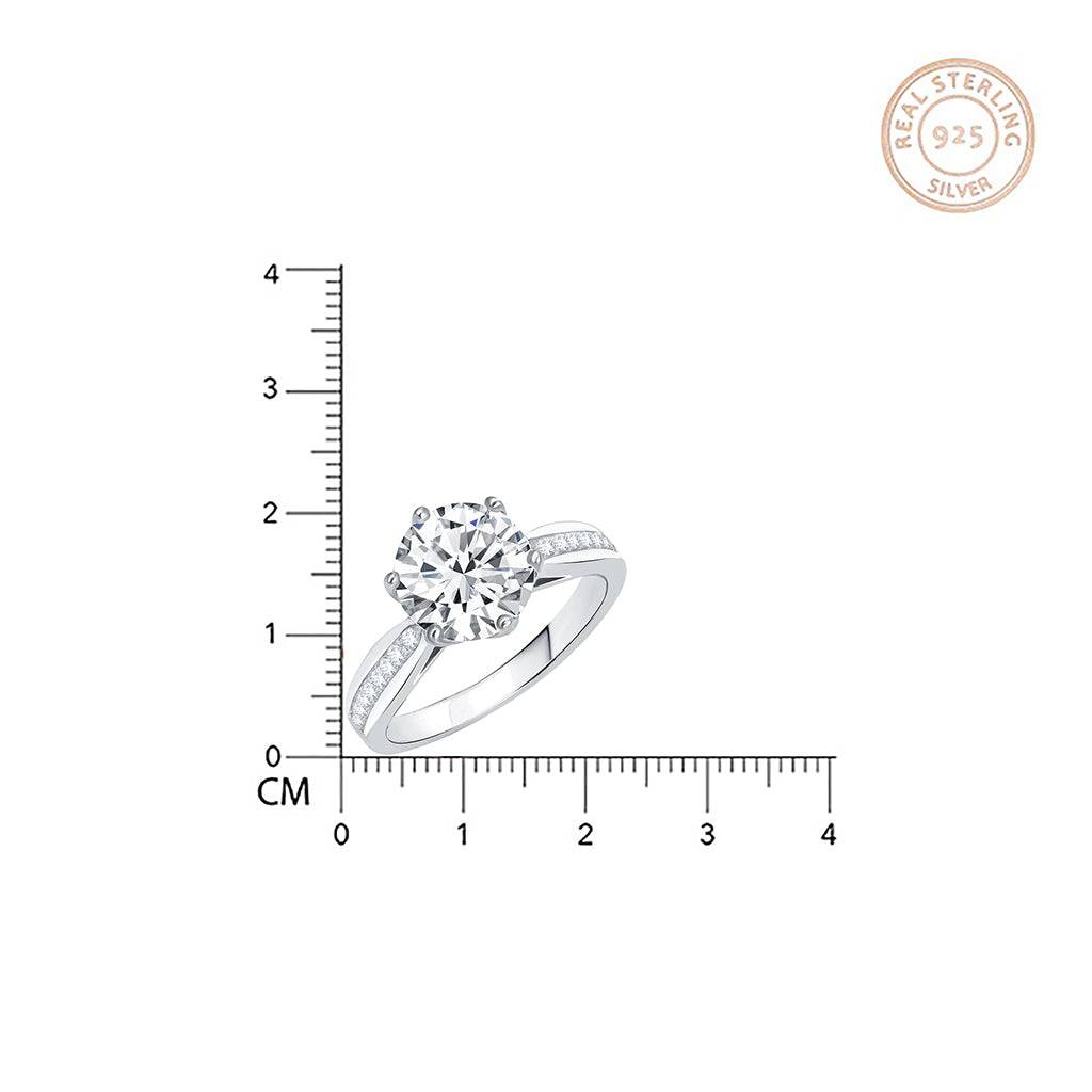 Silver Solitaire Diamond Ring : ZLR-1001