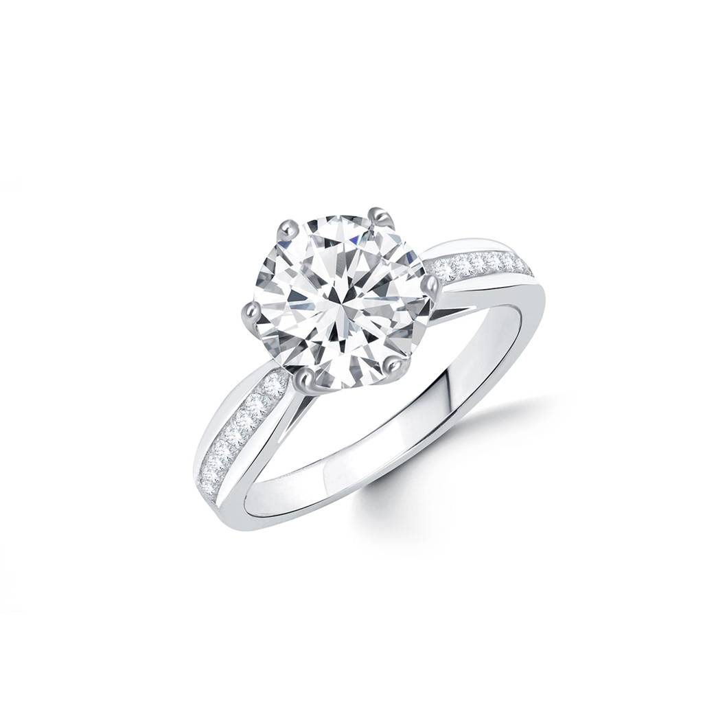 Silver Solitaire Diamond Ring : ZLR-1001