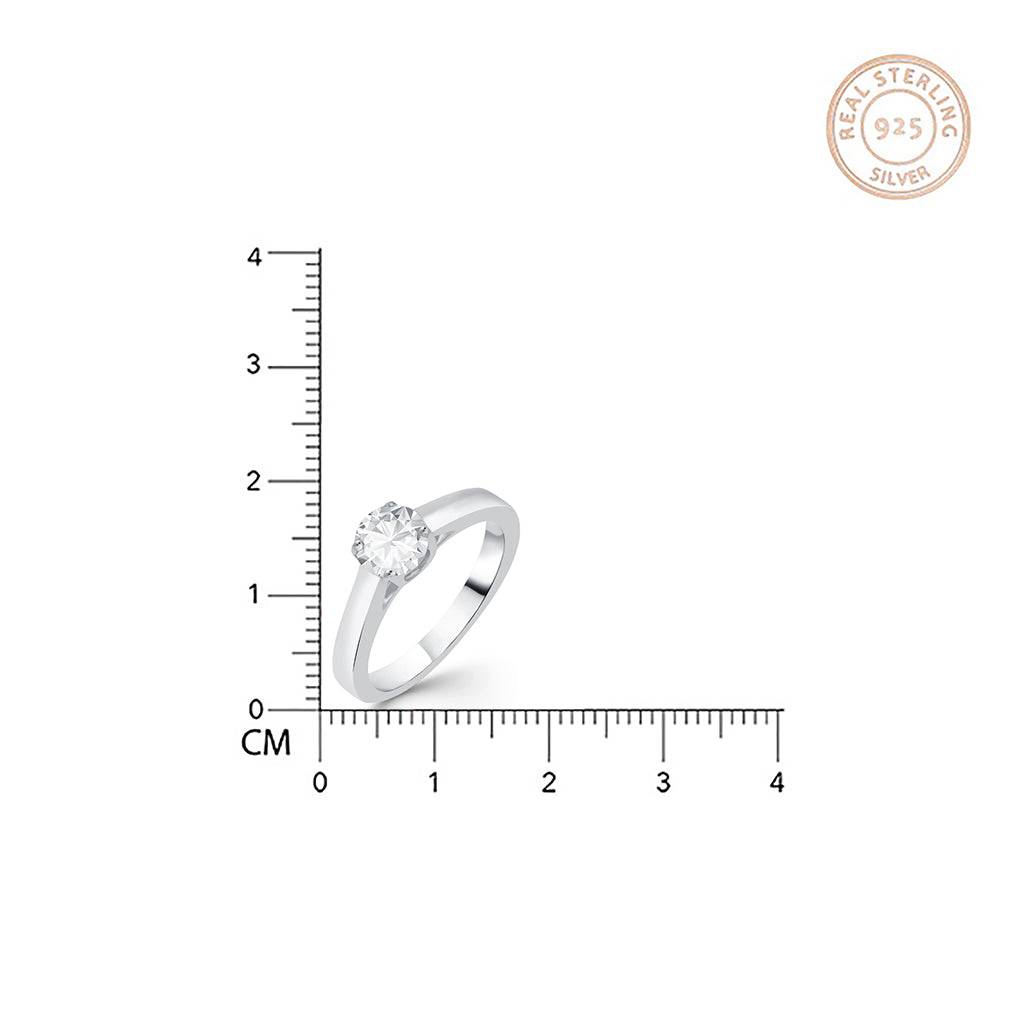 Silver Glory Solitaire Zircon Ring : ZLR-1013