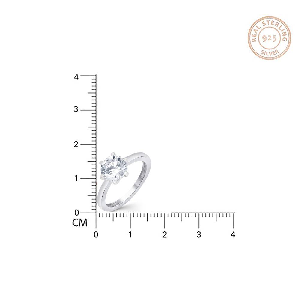 Silver Prong Zircon Ring : ZLR-1017