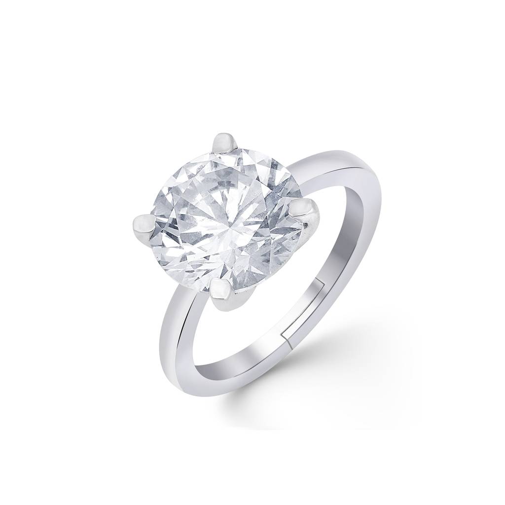 Silver Attracted Zircon Ring : ZLR-1033