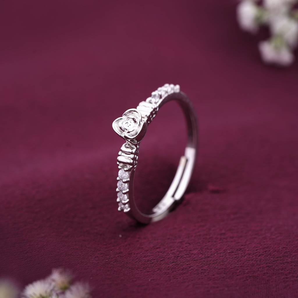 Silver Flower Girl Ring : ZLR-1034