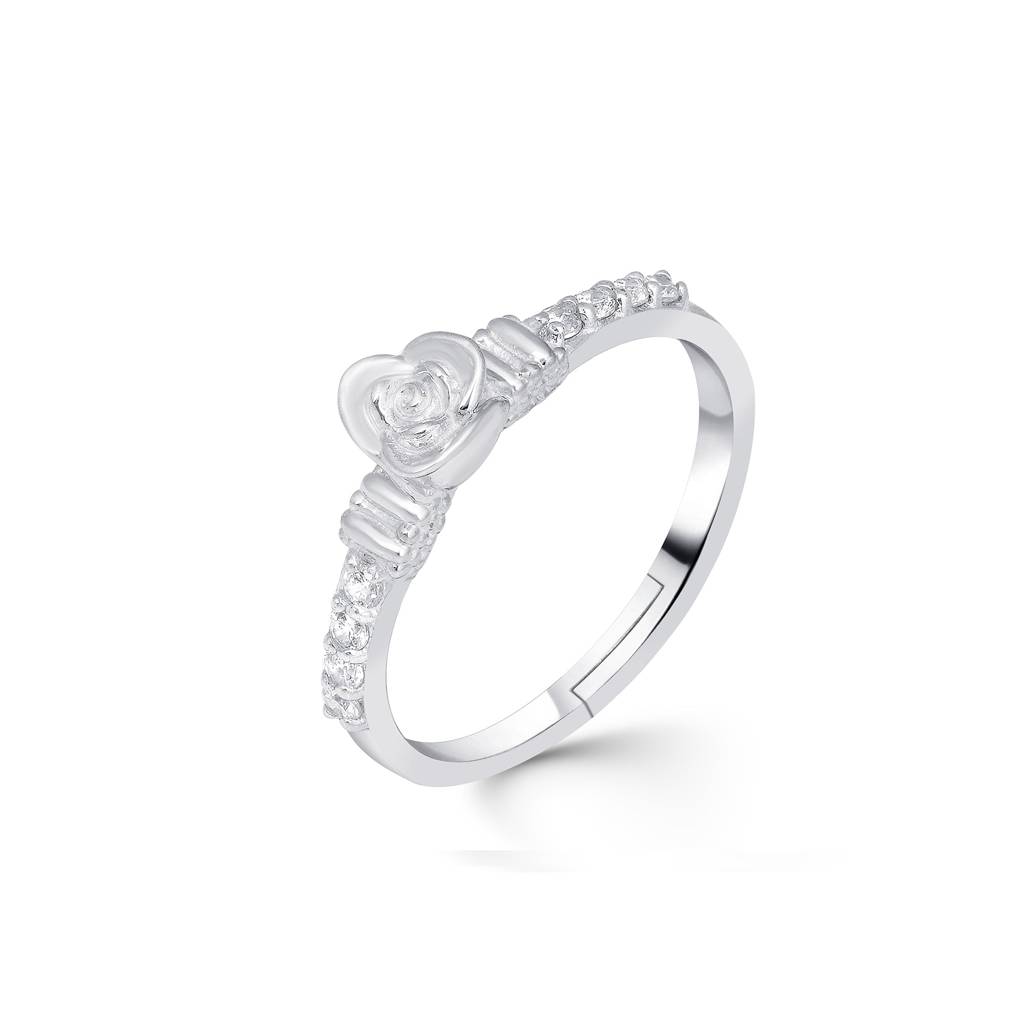 Silver Flower Girl Ring : ZLR-1034