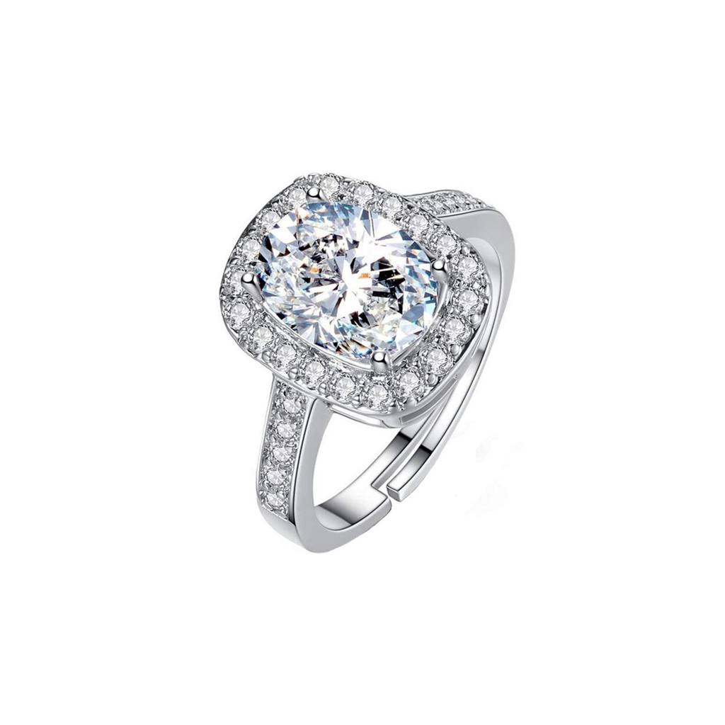 Silver Classic Solitaire Ring For Her : ZLR-1037