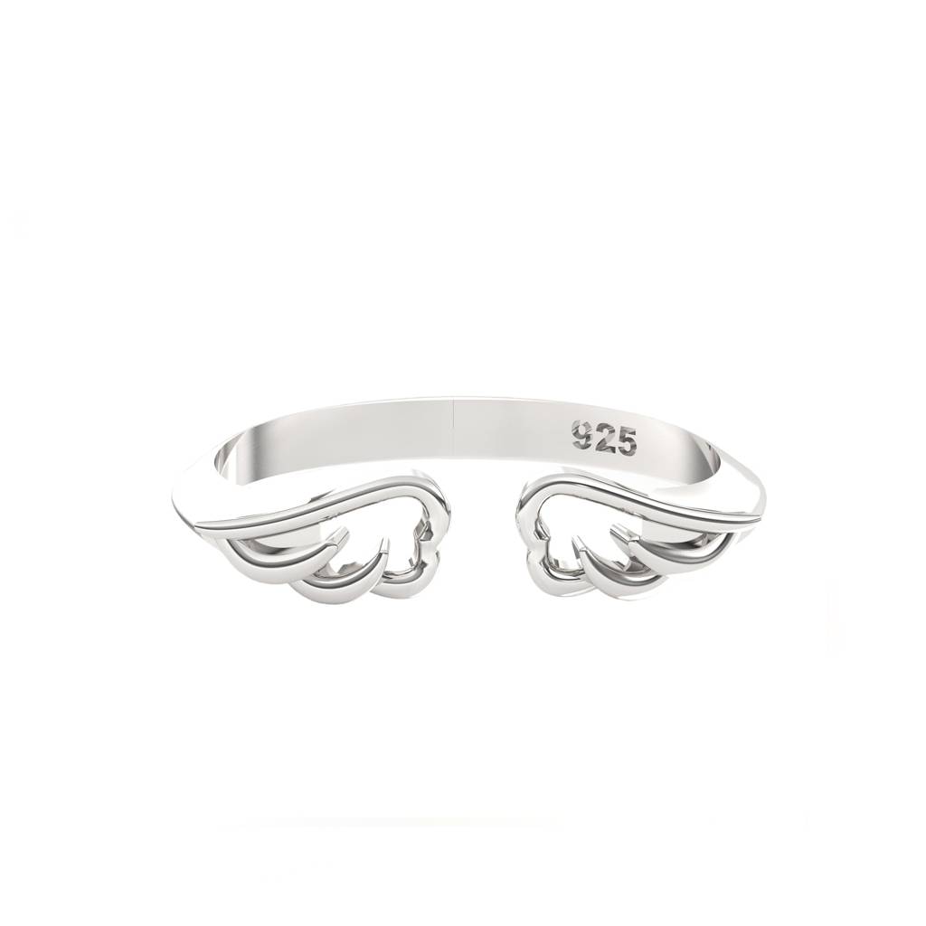 Silver Angle Wings Promise Ring : ZLR-1059