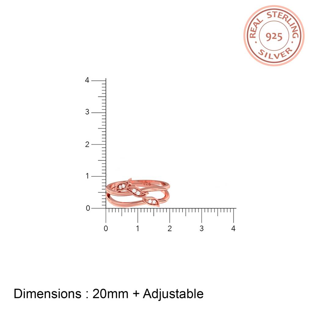 Rose Gold Angle Wings Promise Ring : ZLR-1063R