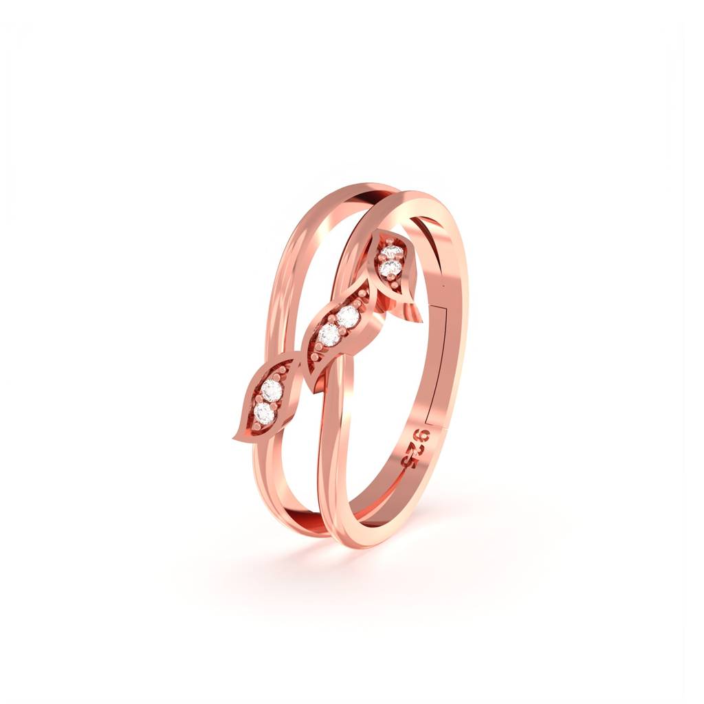 Rose Gold Angle Wings Promise Ring : ZLR-1063R
