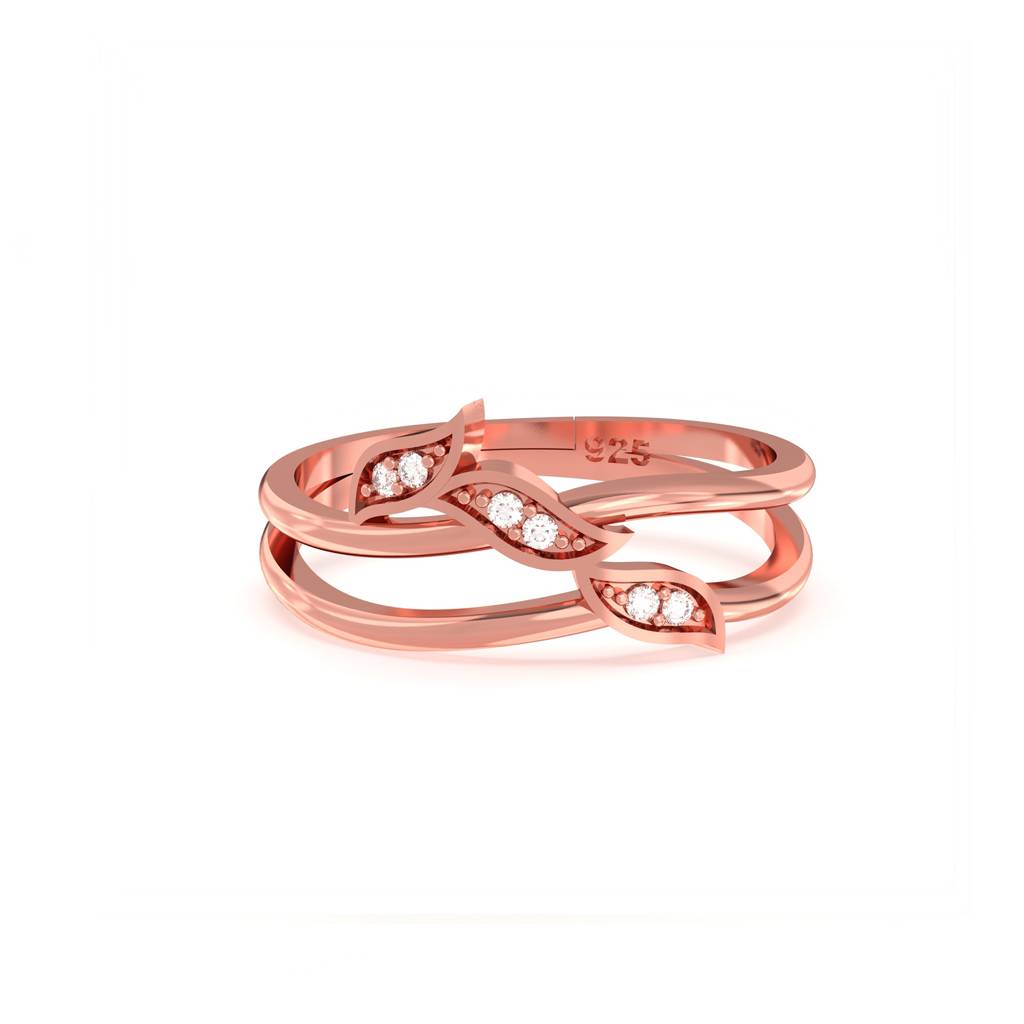 Rose Gold Angle Wings Promise Ring : ZLR-1063R
