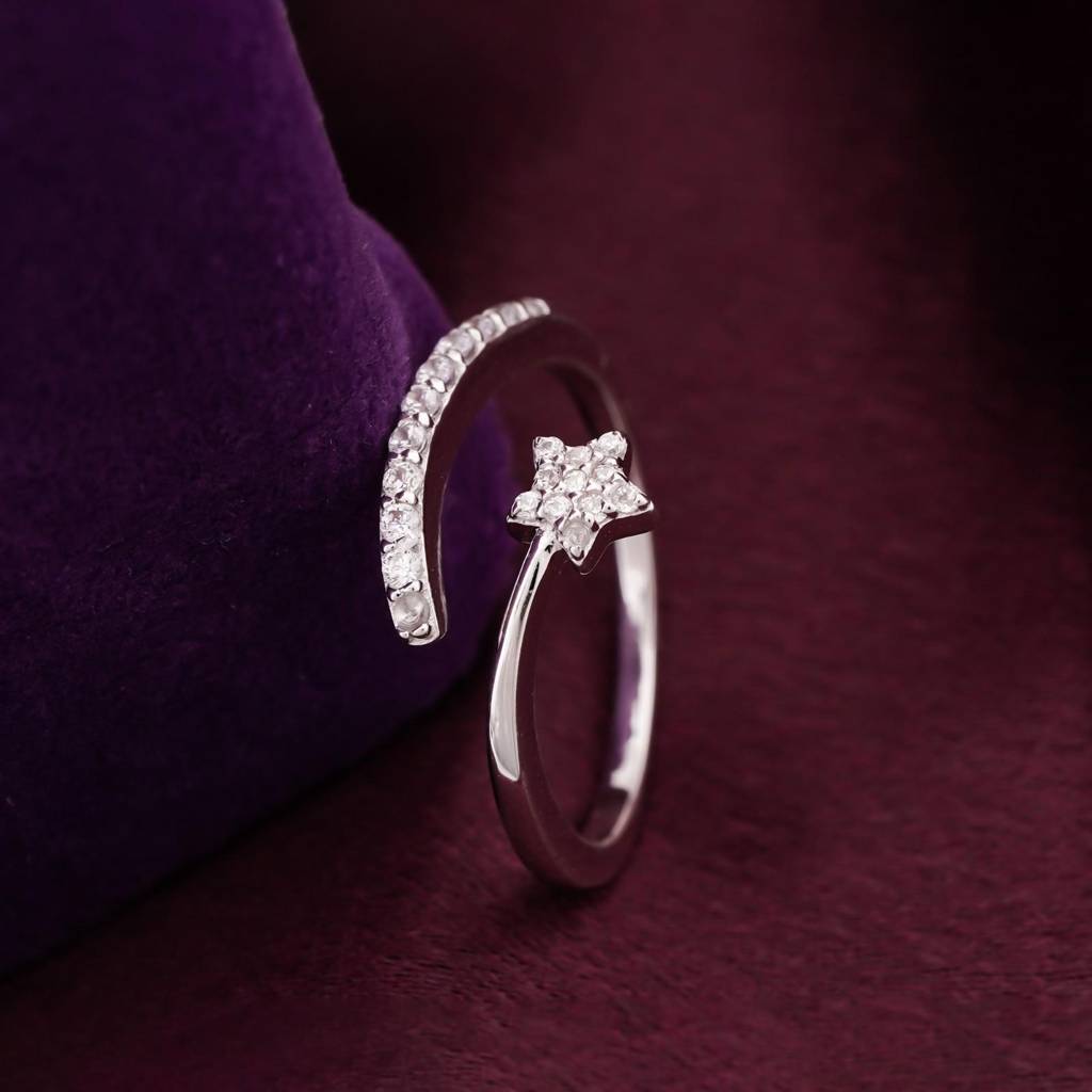 Silver Shooting Star Ring : ZLR-1067