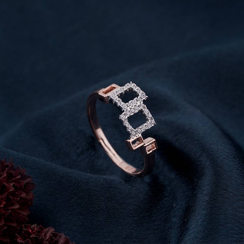 Sterling Silver Square Design Crafted Ring : ZLR-1069