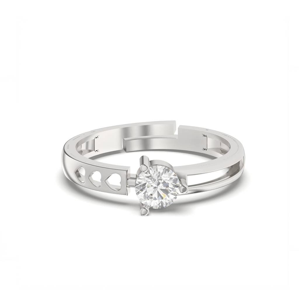 Silver Solitaire Engagement Ring : ZLR-1071