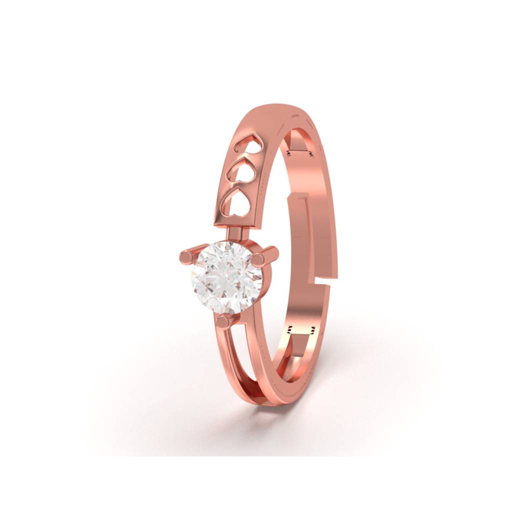 Rose Gold Solitaire Engagement Ring : ZLR-1071R