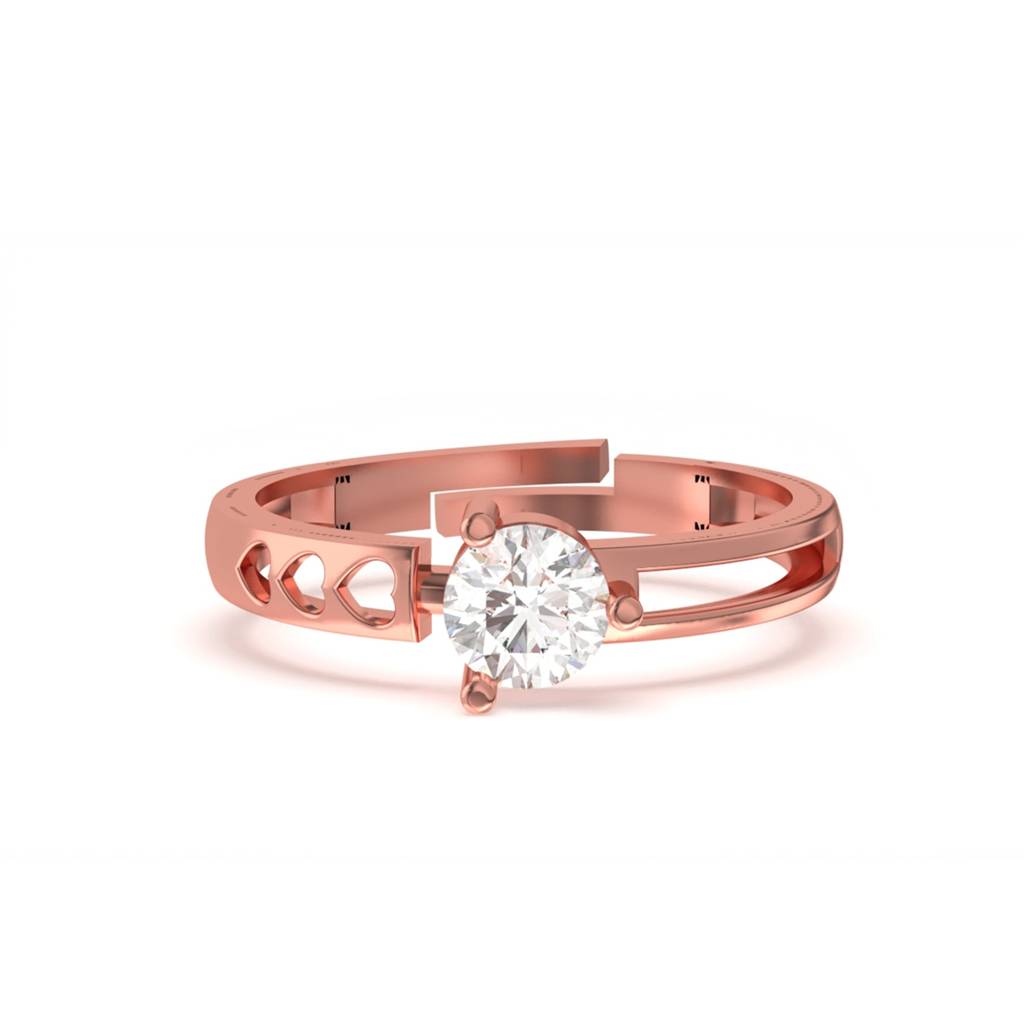 Rose Gold Solitaire Engagement Ring : ZLR-1071R