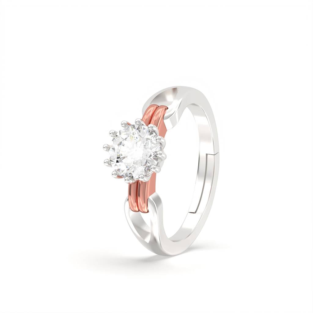 Silver Cz Round Solitaire Ring : ZLR-1073TT