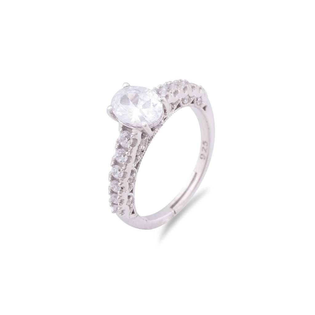 Silver Solitaire Grace Ring : ZLR-1082