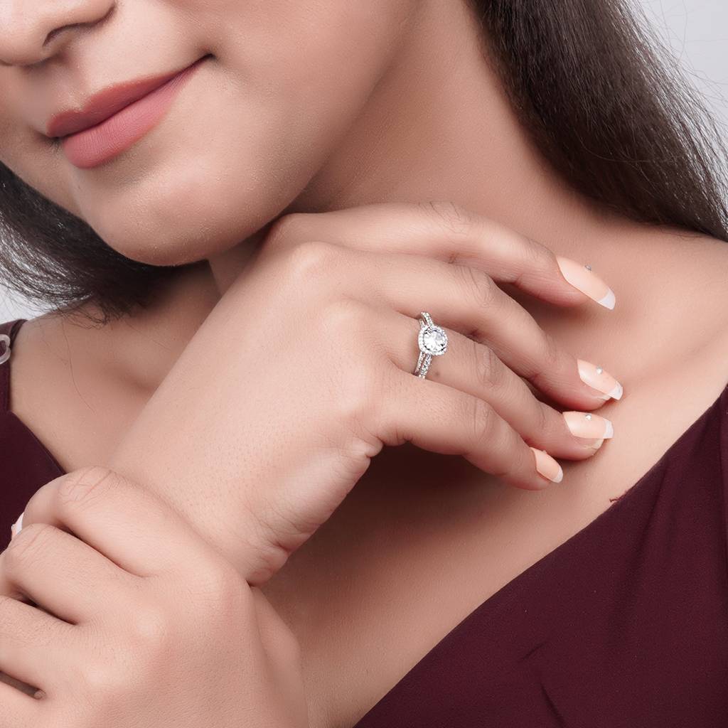 Silver Round Classic Ring : ZLR-1090