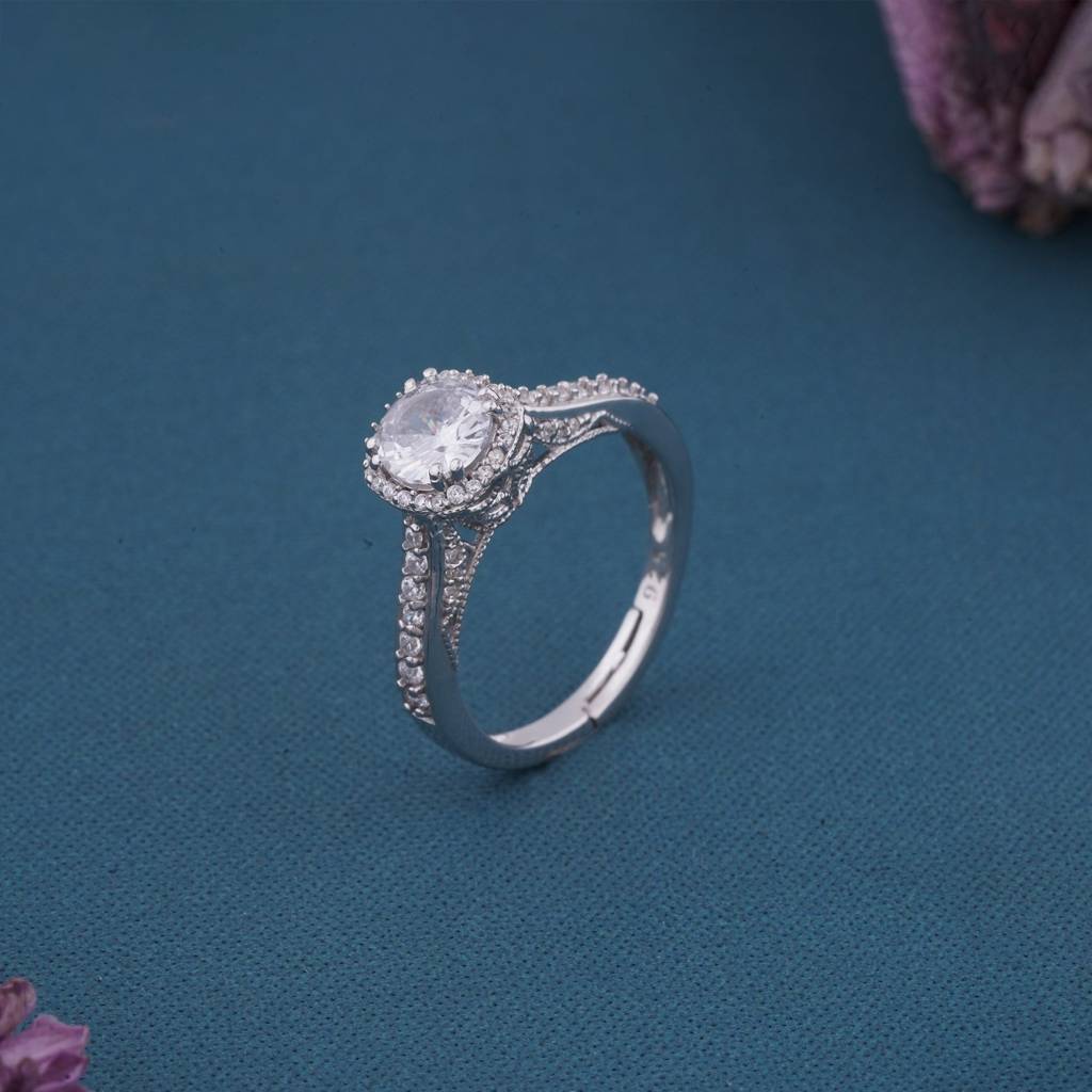 Silver Round Classic Ring : ZLR-1090