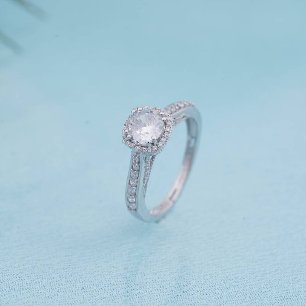 Silver Round Classic Ring : ZLR-1090
