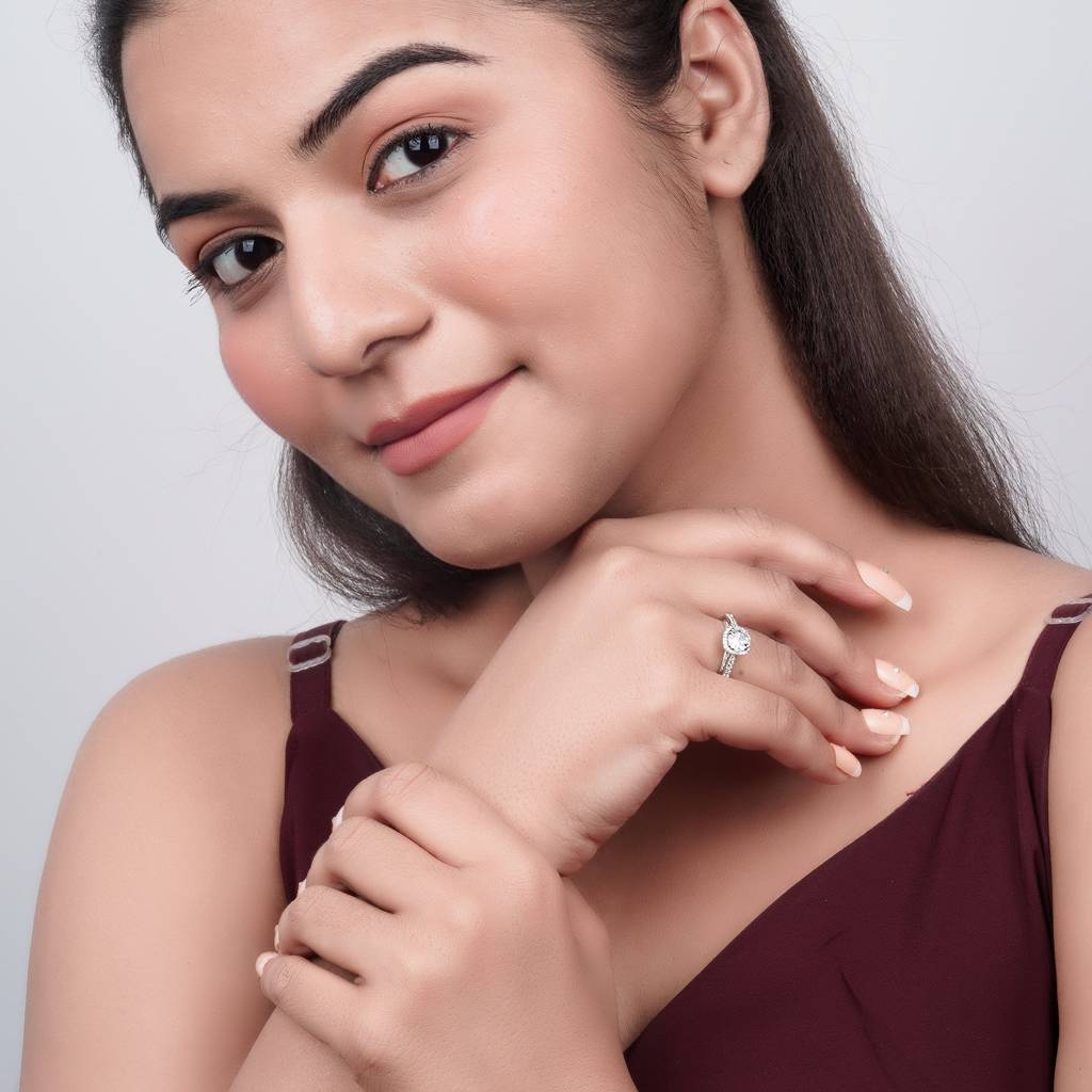 Silver Round Classic Ring : ZLR-1090