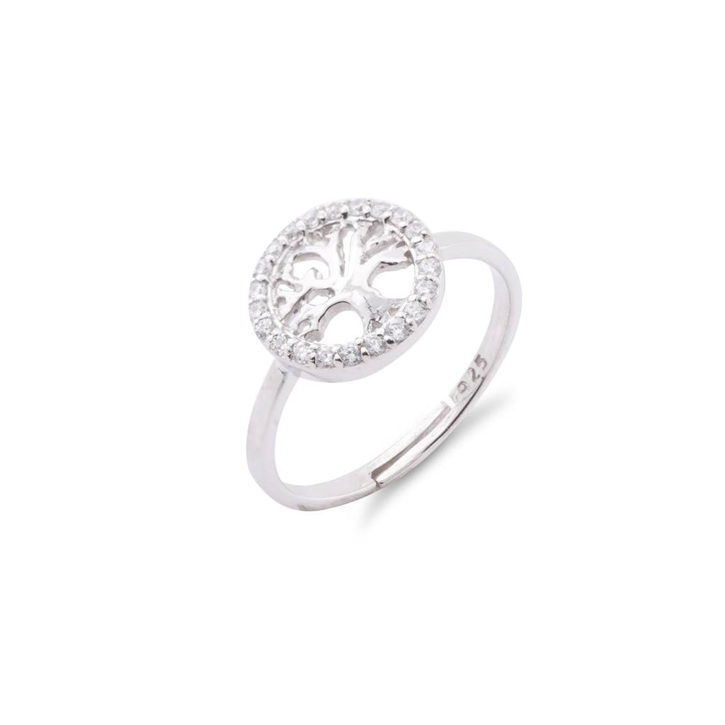 Silver Adam'S Tree Of Life Ring : ZLR-1092