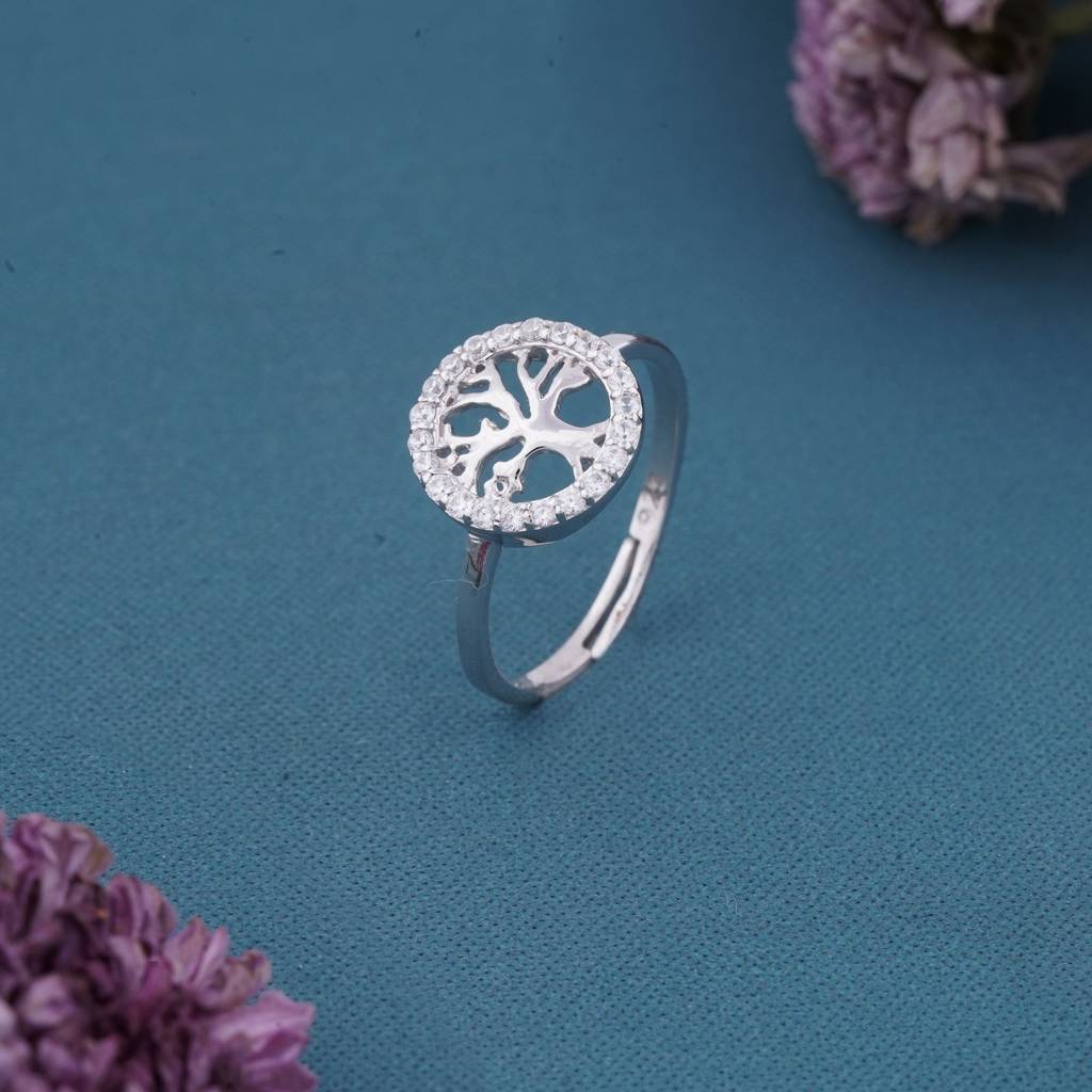 Silver Adam'S Tree Of Life Ring : ZLR-1092