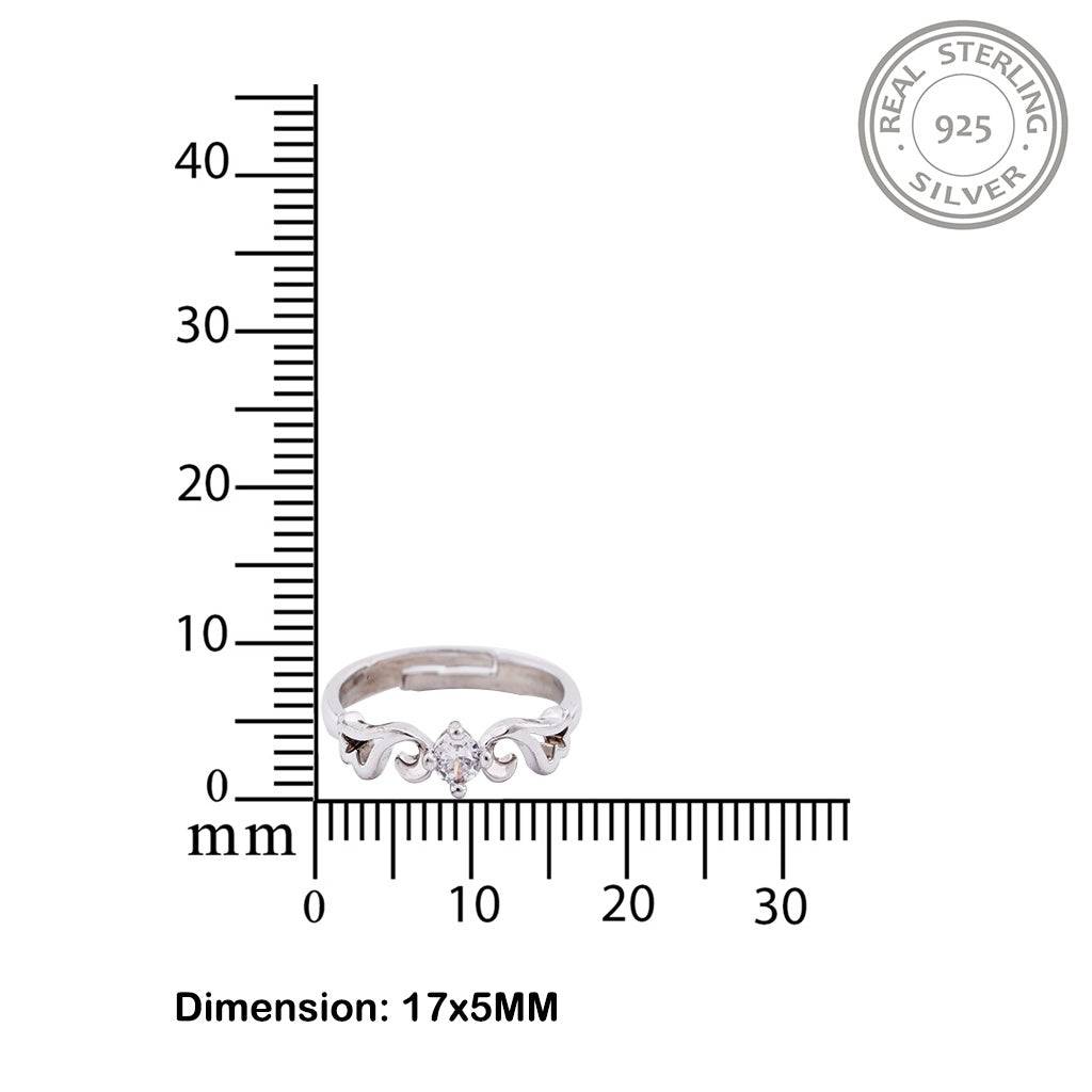 Silver Beachy Wave Ring : ZLR-1093