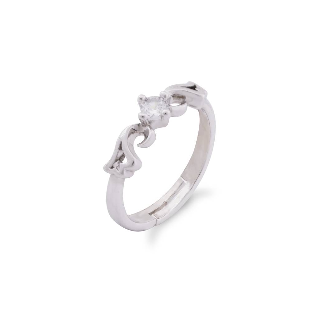 Silver Beachy Wave Ring : ZLR-1093