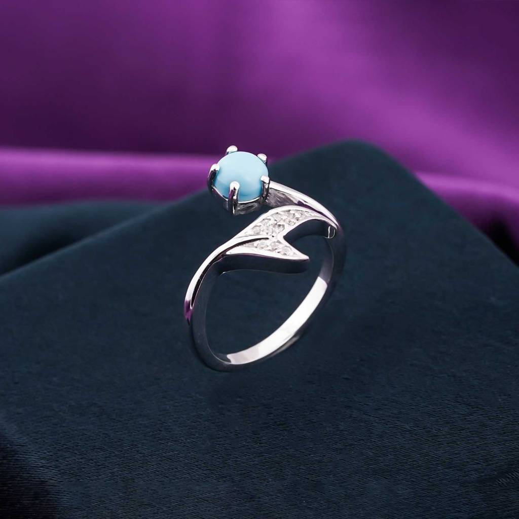 Silver Opal Mermaid Ring : ZLR-1105