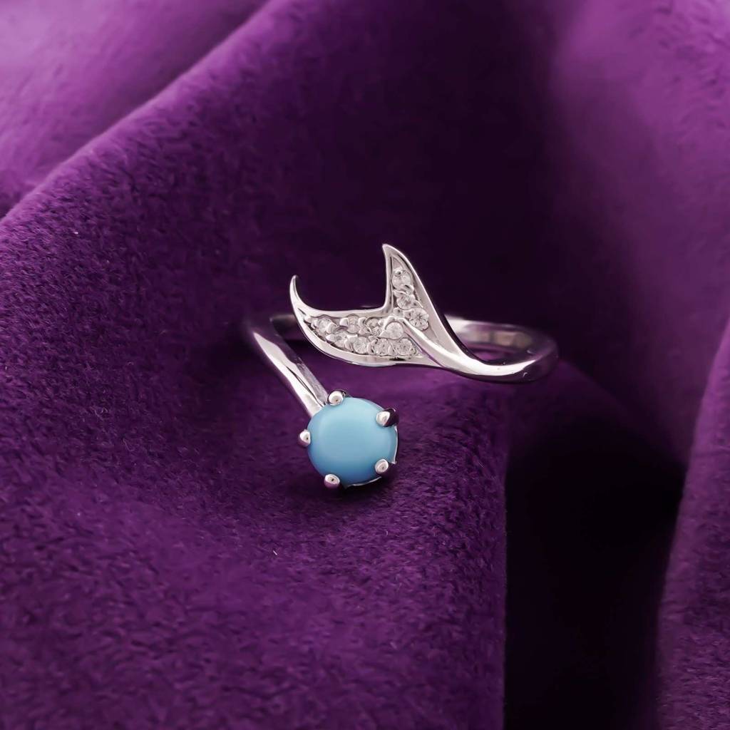 Silver Opal Mermaid Ring : ZLR-1105