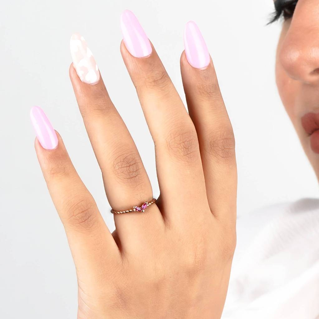 Rose Gold Ruby Danaid Heart Ring : ZLR-1104