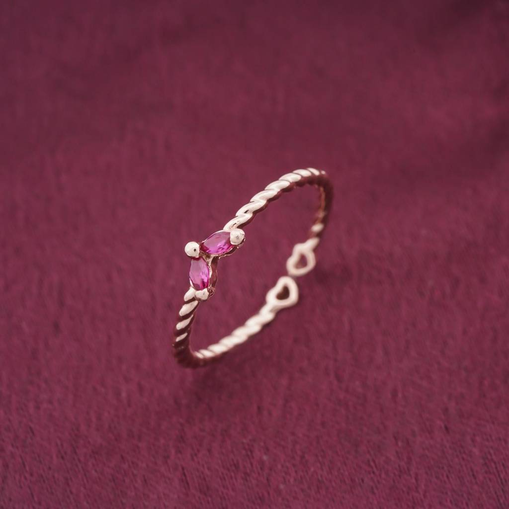 Rose Gold Ruby Danaid Heart Ring : ZLR-1104