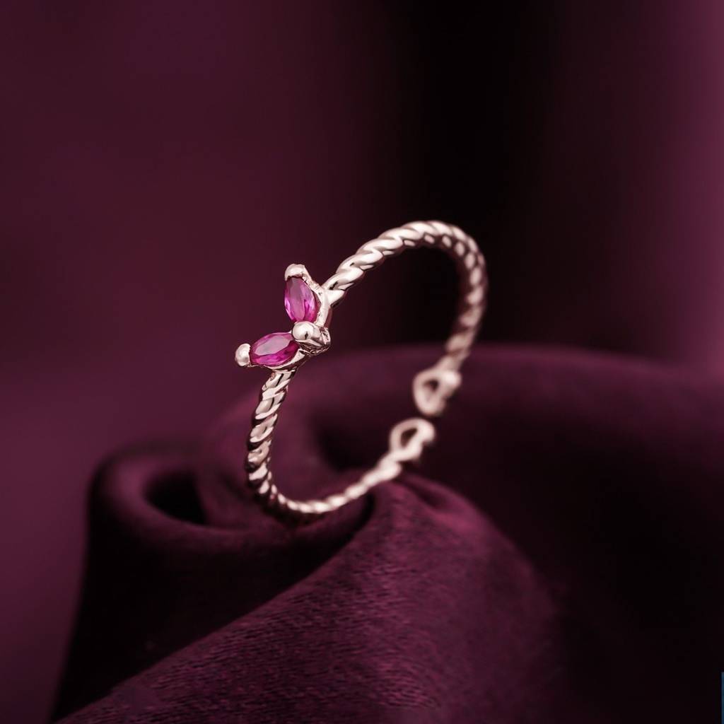 Rose Gold Ruby Danaid Heart Ring : ZLR-1104