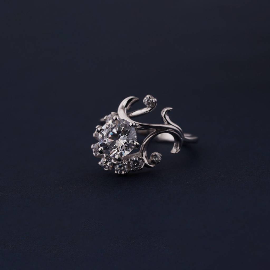 Silver Cocktail Statement Ring : ZLR-1117